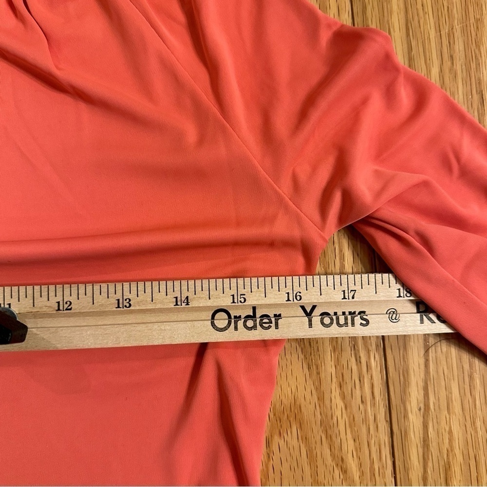 Fendissime FENDI Women’s 3/4 Sleeve Top soft stretchy peach orange Sz US 8 - Picture 5 of 6